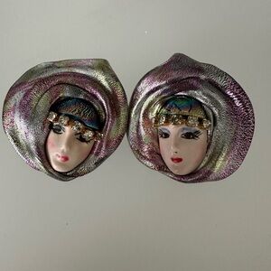 Elegant Porcelain  Face and Leather scarf